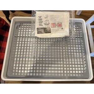 New Rabbit/Hamster Cage Litter Box & Bags White/Gray